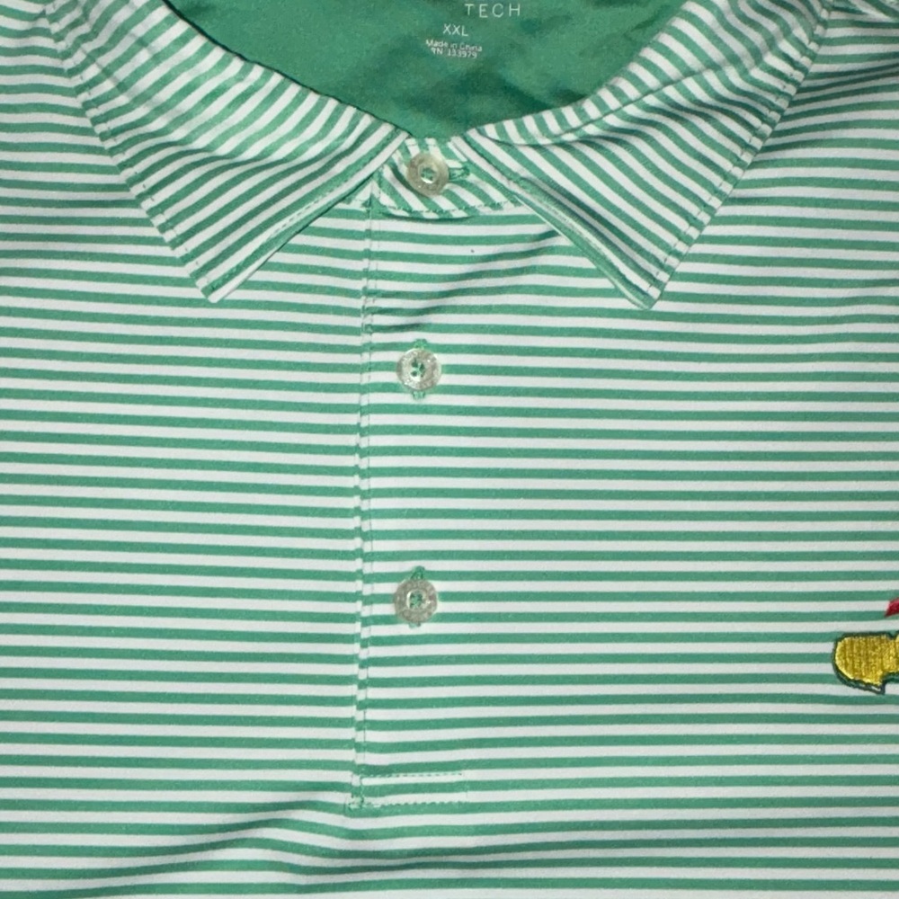 Masters tech performance polo white with green st… - image 2